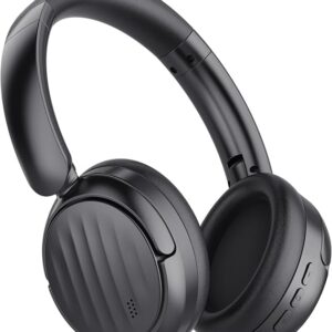 Bluetooth Headphones with Active Noise Cancelling (ANC), Wireless Over Ear Bluetooth Headsets with 35H Playtime, HiFi Stereo Foldable Headphones with Foam Ear Cups for Sports, Travel, Black